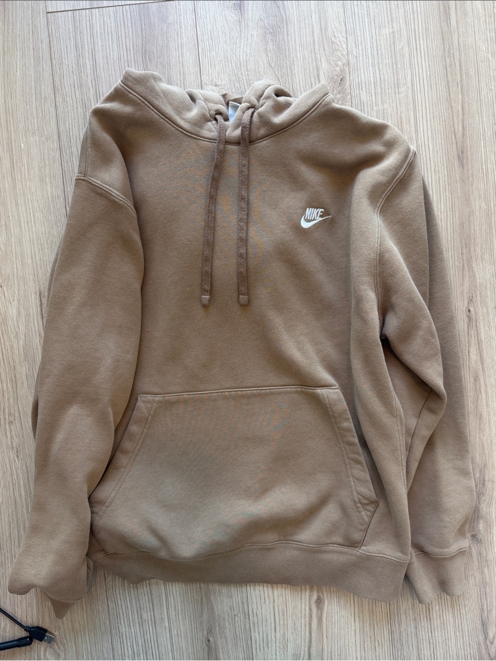 Nike Brown Pullover Hoodie with White Swoosh - Picture 4 of 4